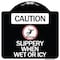 Signmission Caution Slippery When Wet or Icy W/ Graphic Heavy-Gauge Aluminum Sign, 18" H, BW-1818-24285 A-DES-BW-1818-24285 - alternate 1